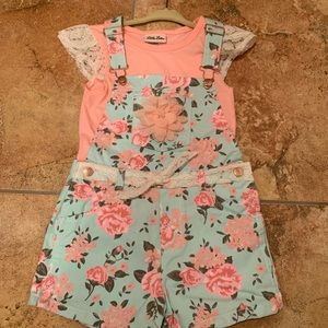 Girls romper, 2-piece set, new! Size 5